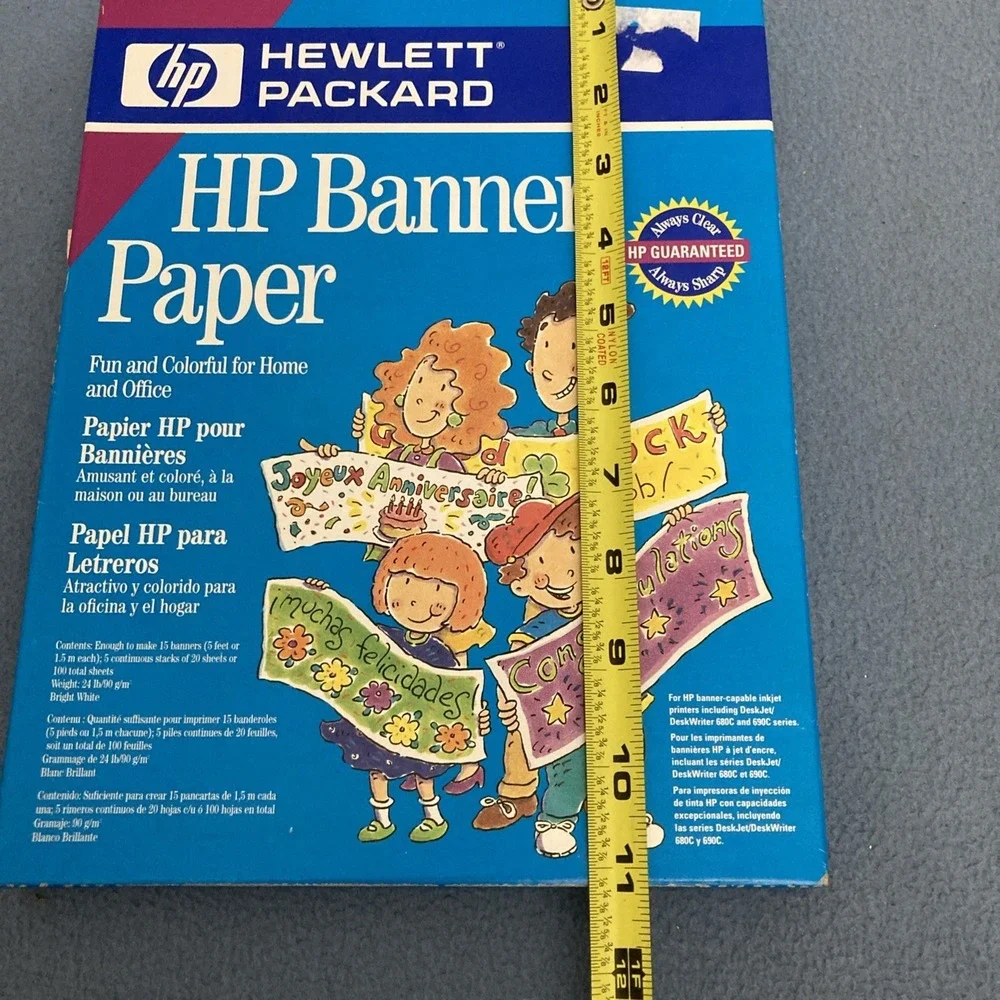 NIB HP Banner Paper for Inkjet‎ Printers - Make Your Own Banners - 100 Sheets